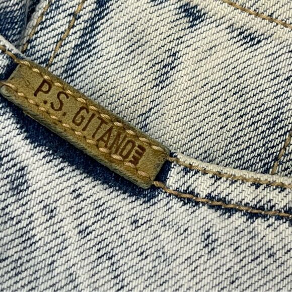 PS Gitano Vintage 80’s Acid/ Bleach Wash SUPER High Waist Jeans 28 - Picture 4 of 11